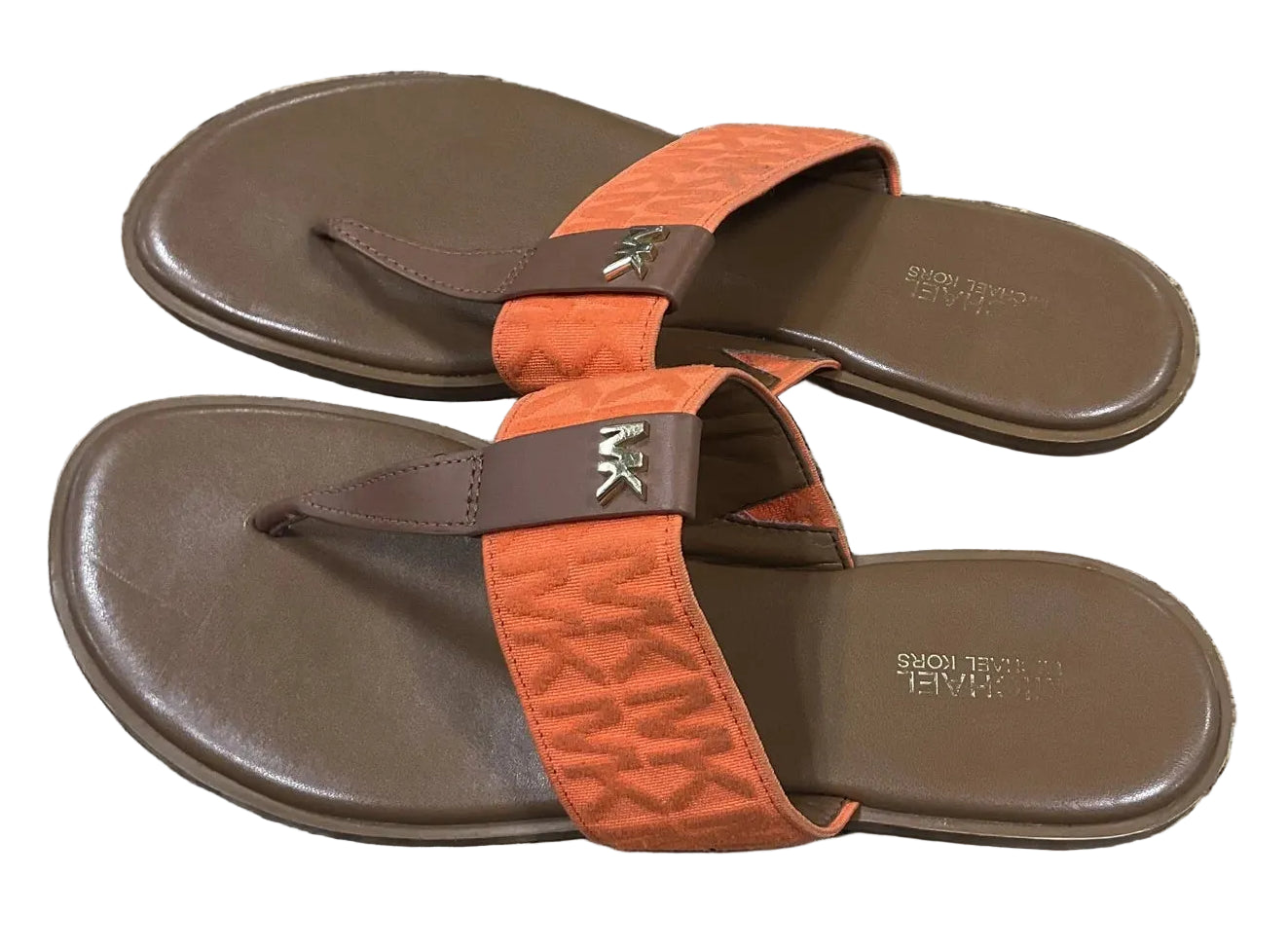 Sandals Flats By Michael By Michael Kors In Orange, Size: 8