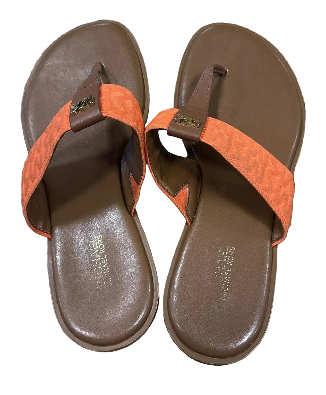 Sandals Flats By Michael By Michael Kors In Orange, Size: 8