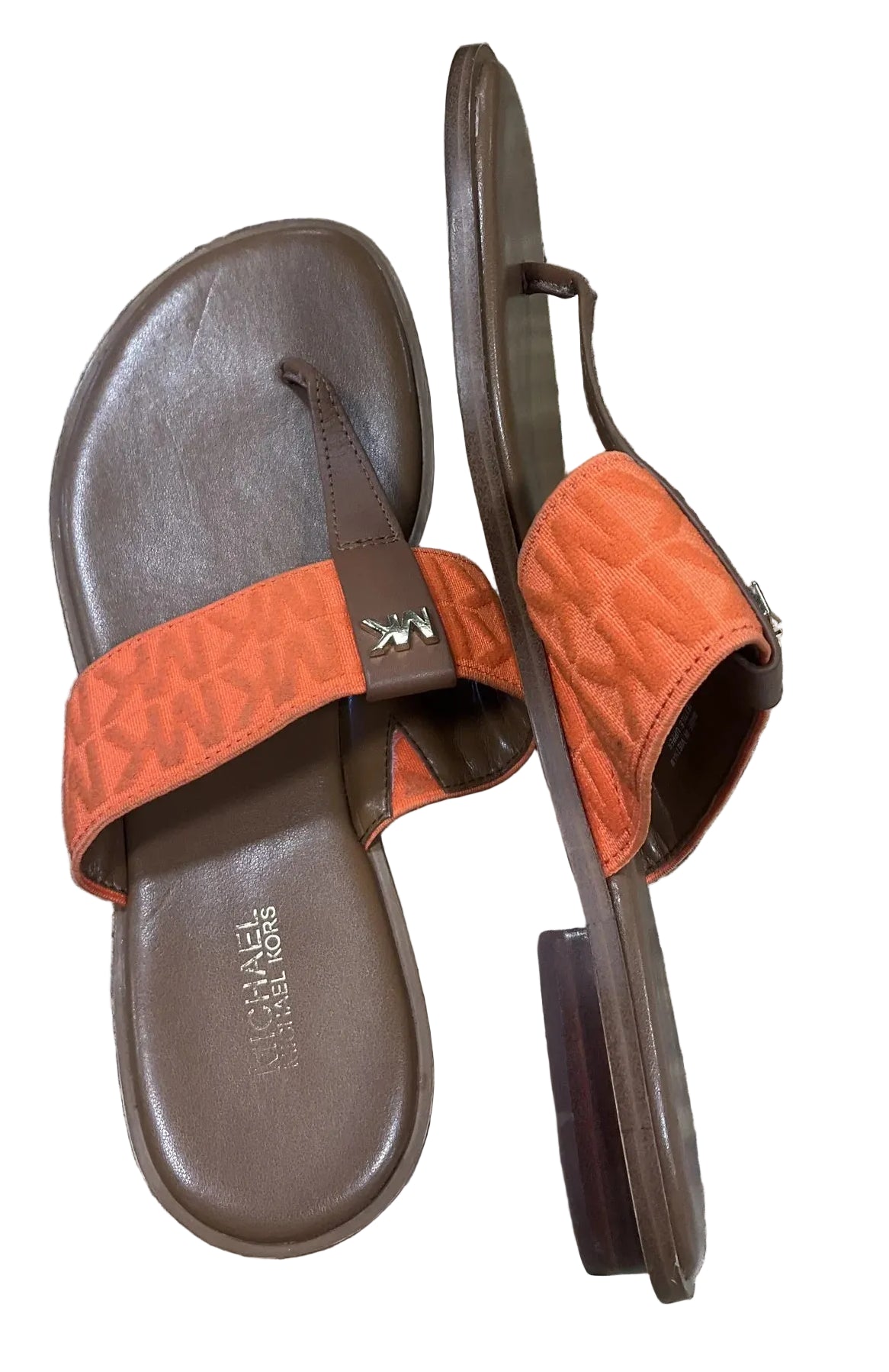 Sandals Flats By Michael By Michael Kors In Orange, Size: 8