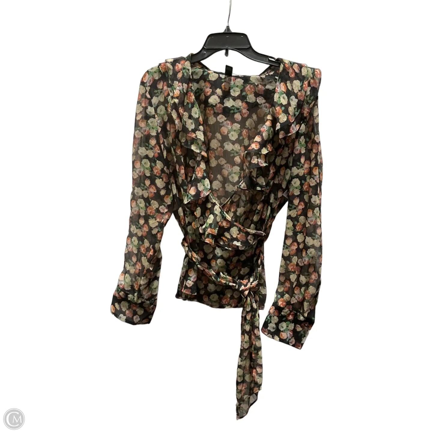 Top Long Sleeve By Ralph Lauren In Floral Print, Size: L