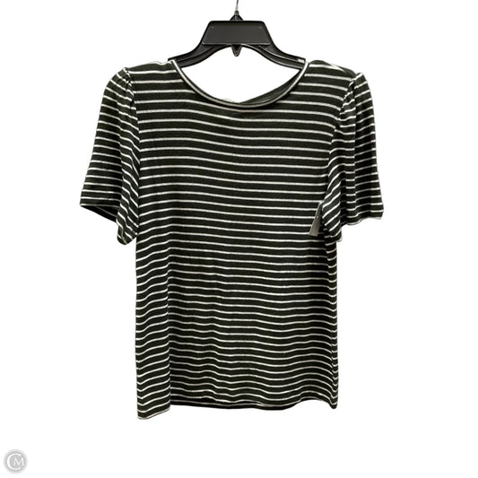 Top Short Sleeve By Loft In Green & White, Size: Xs