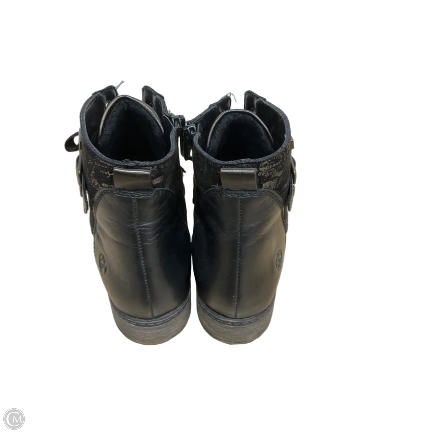 Boots Ankle Flats By Cma In Black & Brown, Size: 8