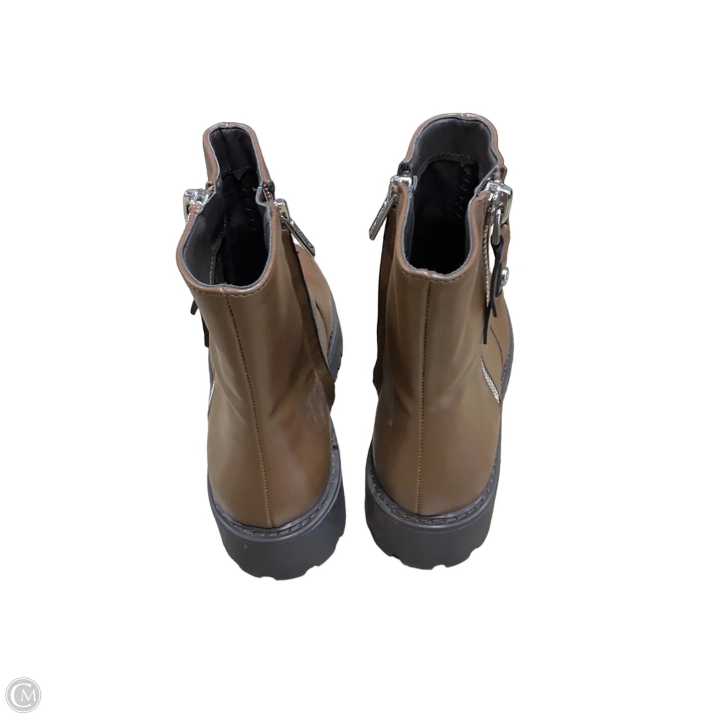 Boots Ankle Flats By Calvin Klein In Brown, Size: 10