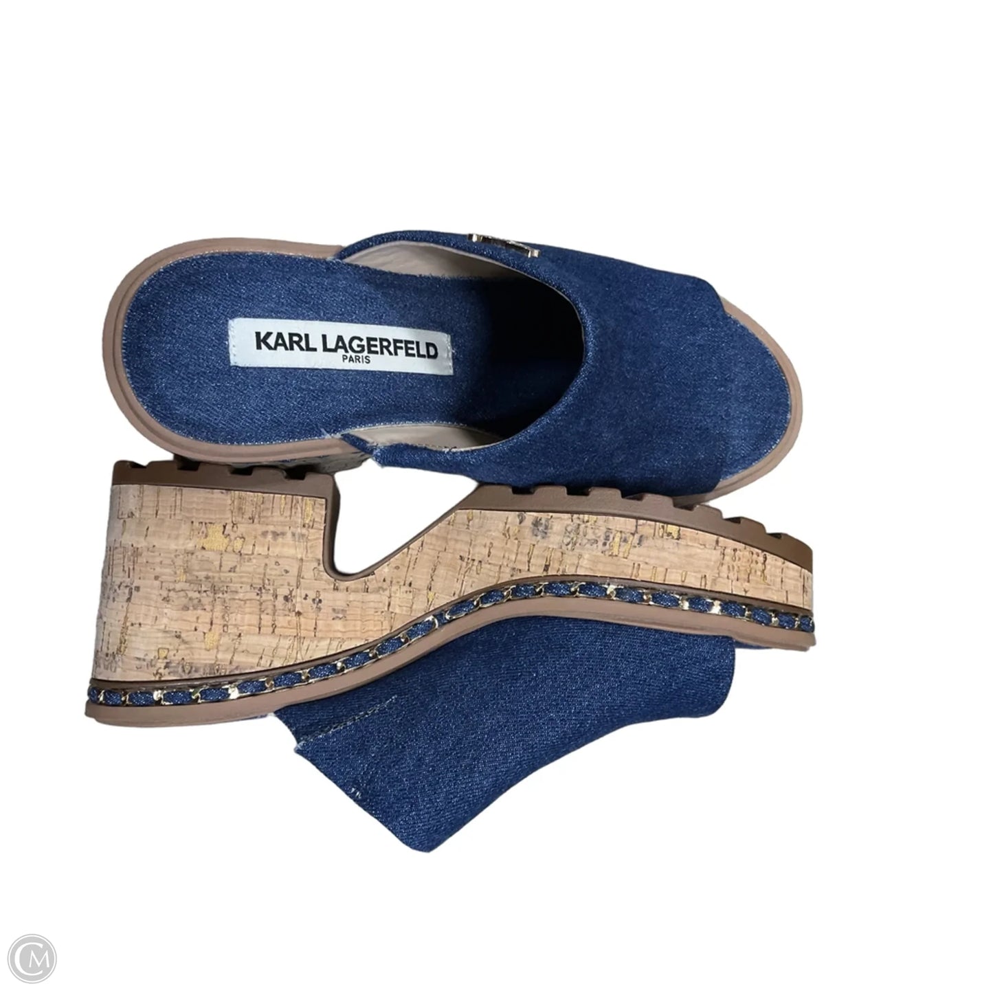Sandals Designer By Karl Lagerfeld In Blue, Size: 6