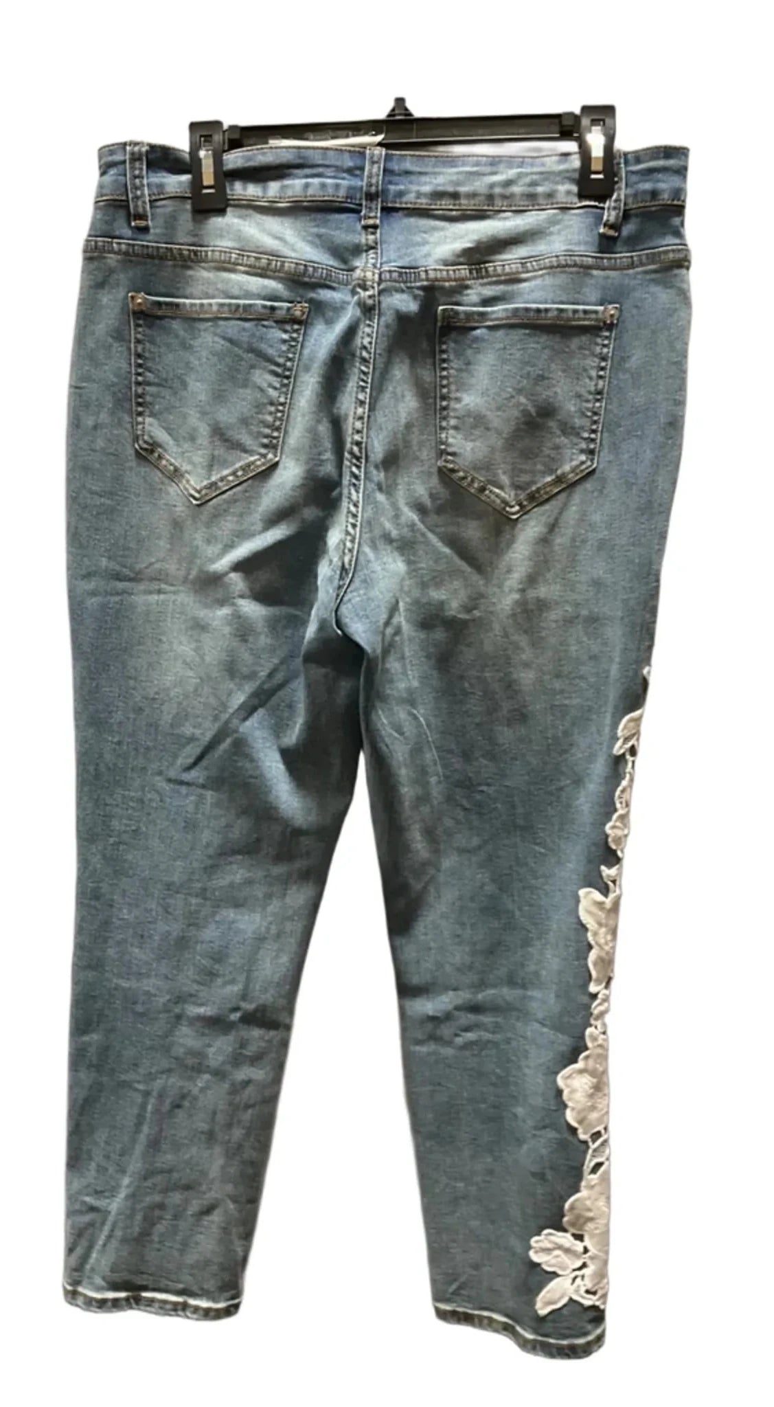 Jeans Straight By Boston Proper In Blue & White, Size: 12