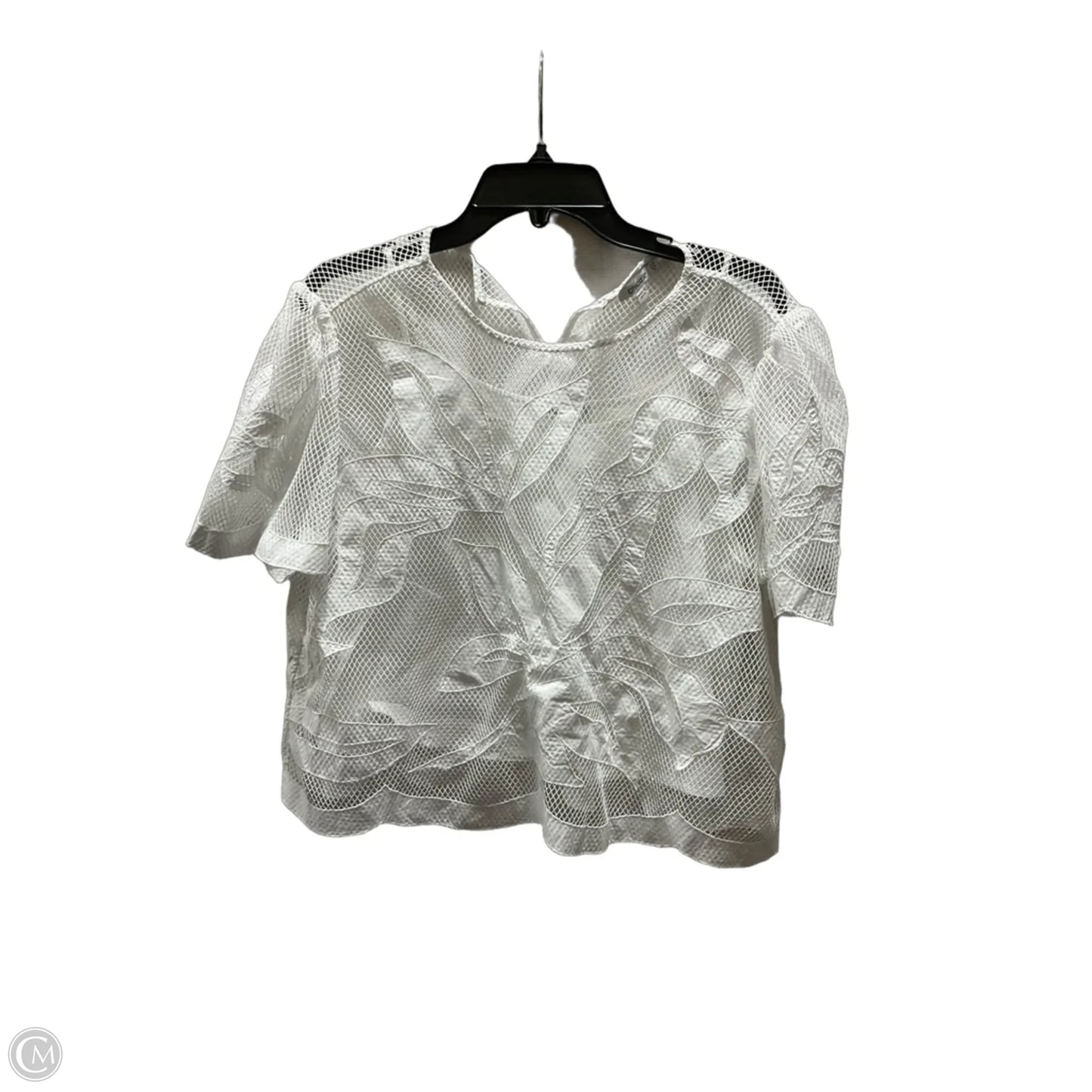 Top Short Sleeve By Chicos In White, Size: Xl
