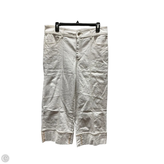 Jeans Wide Leg By Chicos In Cream, Size: 10