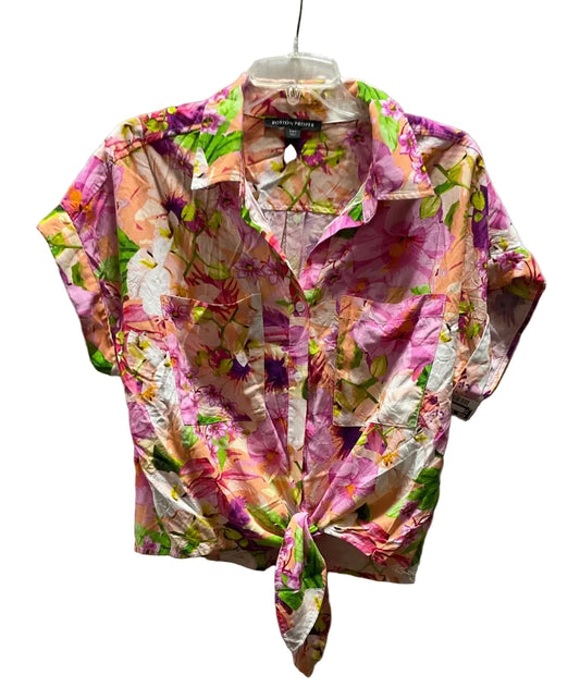 Blouse Short Sleeve By Boston Proper In Multi-colored, Size: L