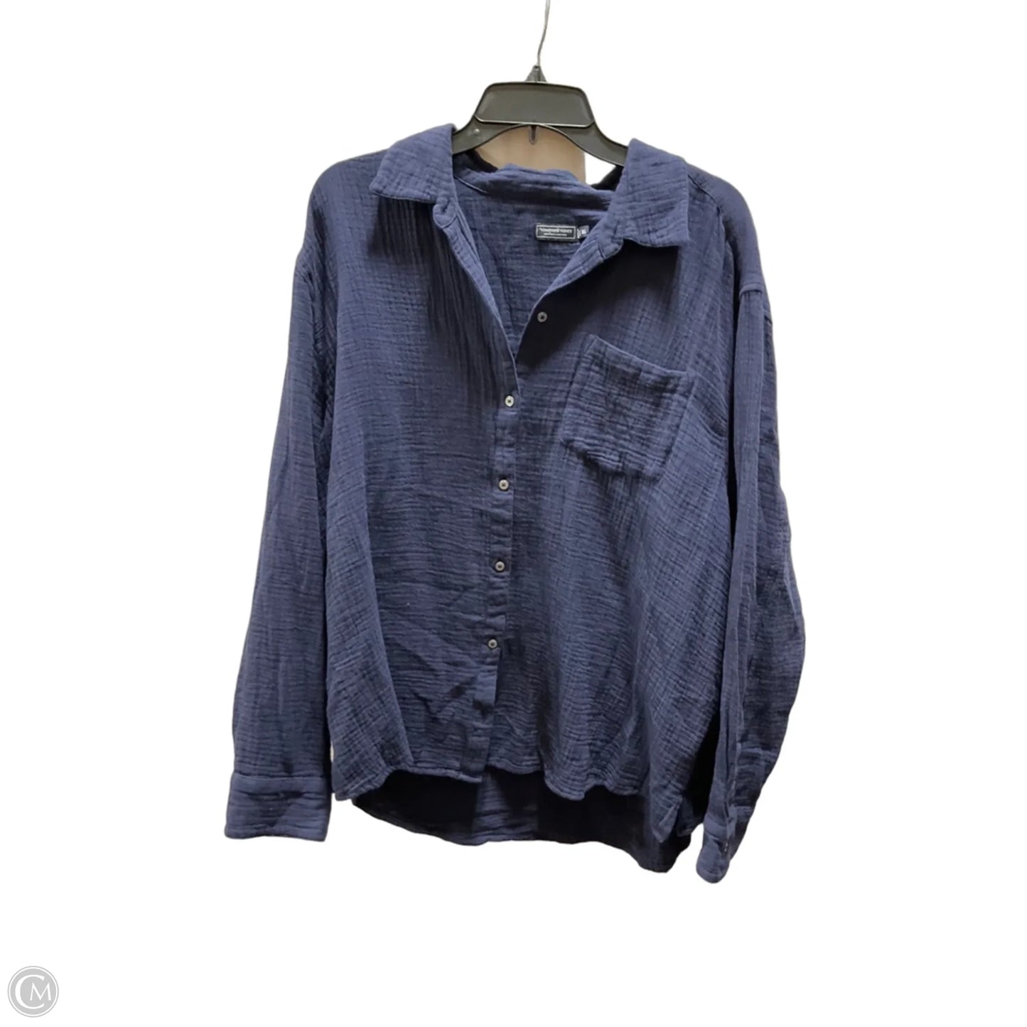 Blouse Long Sleeve By Vineyard Vines In Blue, Size: Xl