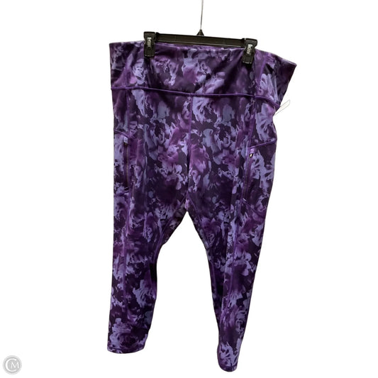 Athletic Leggings By Athleta In Purple, Size: 3x