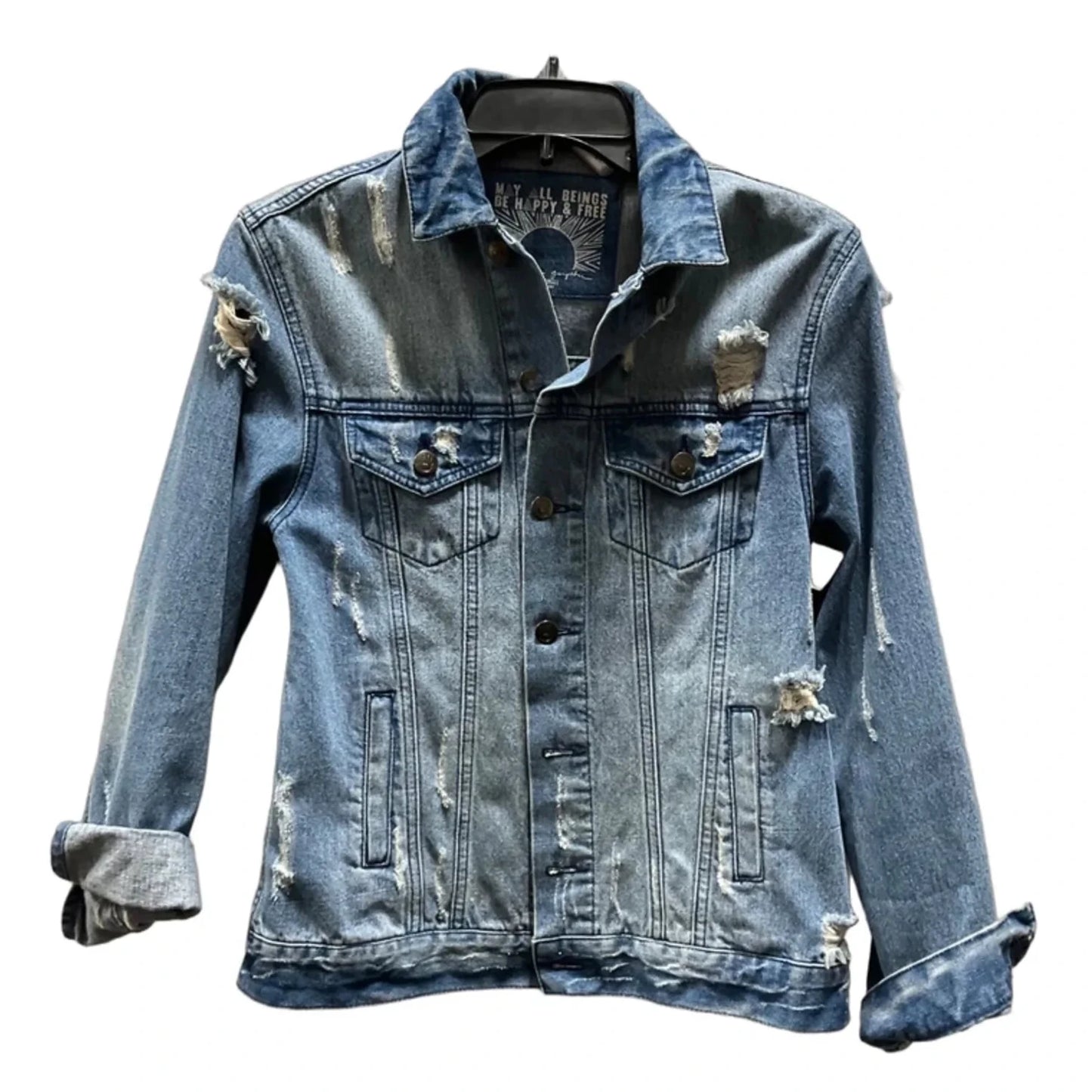 Jacket Denim By Spiritual Gangster In Blue, Size: Xs