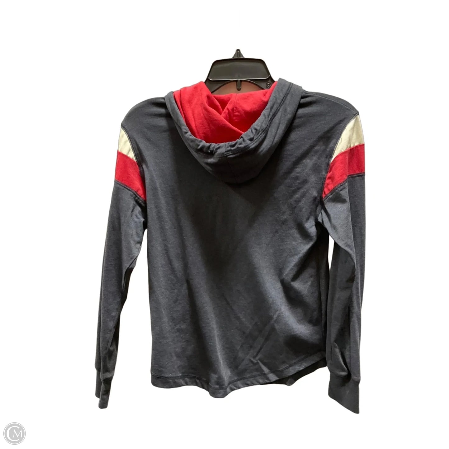 Athletic Sweatshirt Hoodie By New Era In Grey & Red, Size: Xs