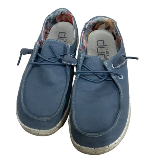 Shoes Flats By Hey Dude In Blue, Size: 7