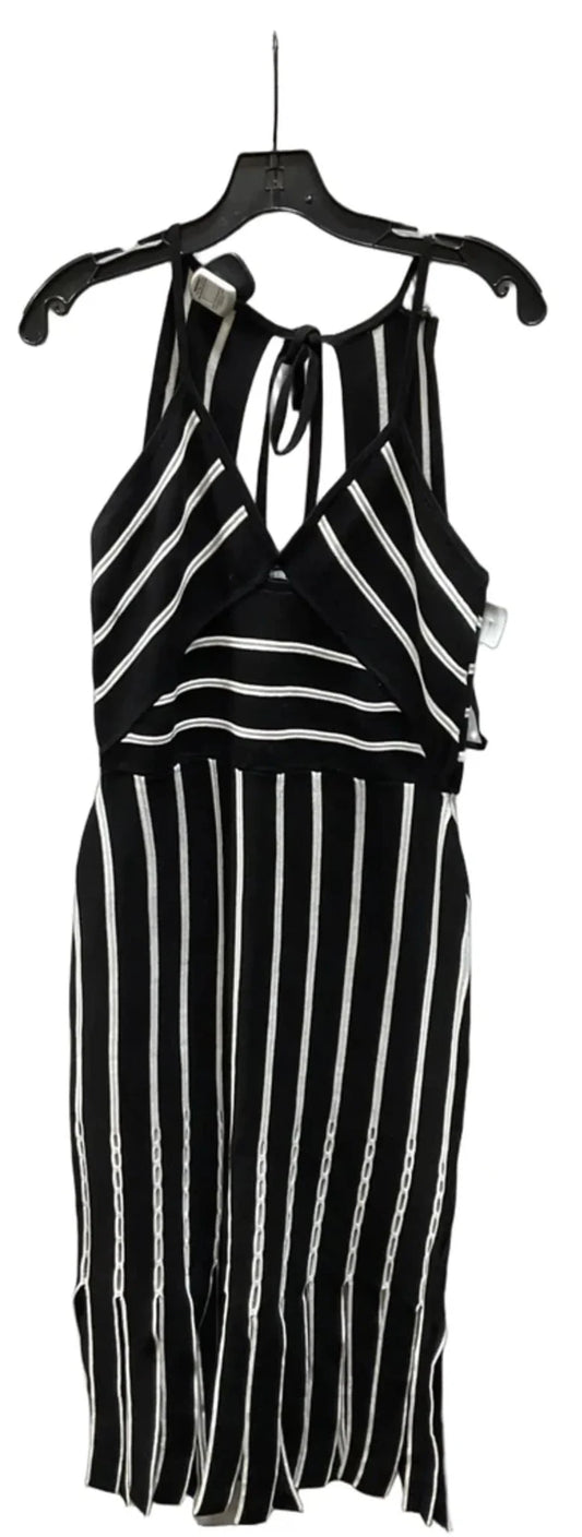 Dress Casual Midi By White House Black Market In Black & Cream, Size: M