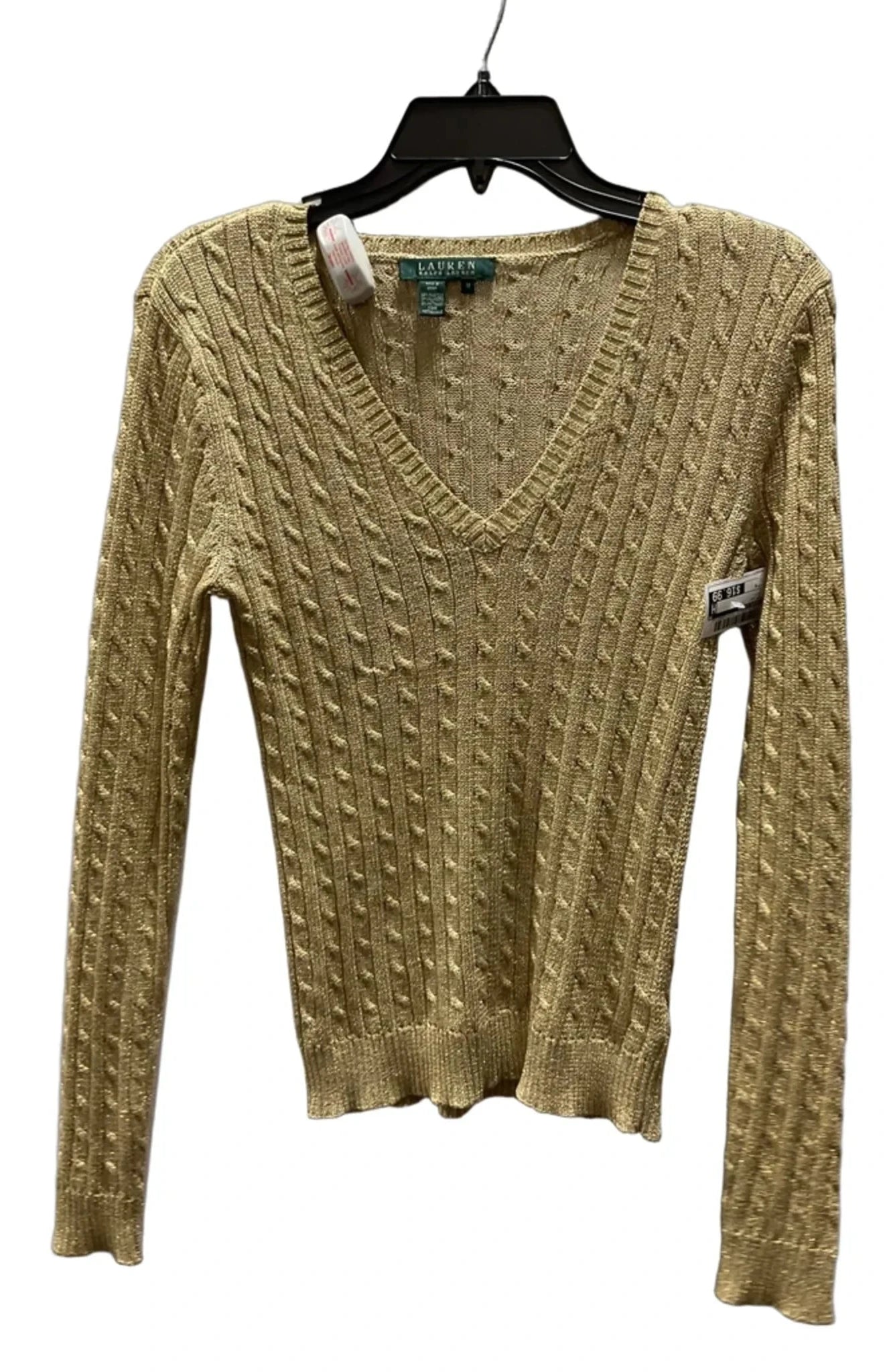 Top Long Sleeve By Ralph Lauren In Gold, Size: M