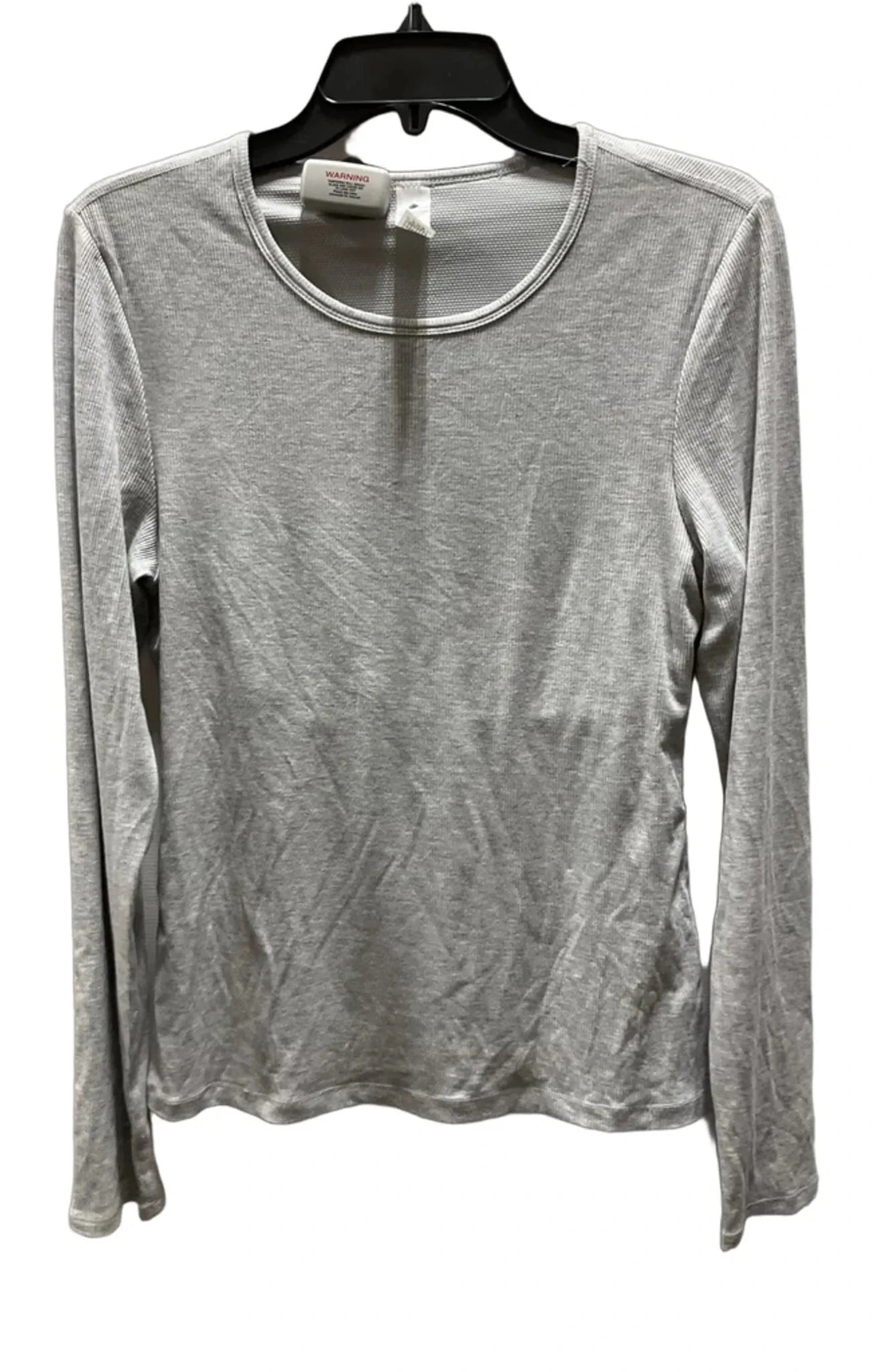 Athletic Top Long Sleeve Crewneck By Yogalicious In Grey, Size: L