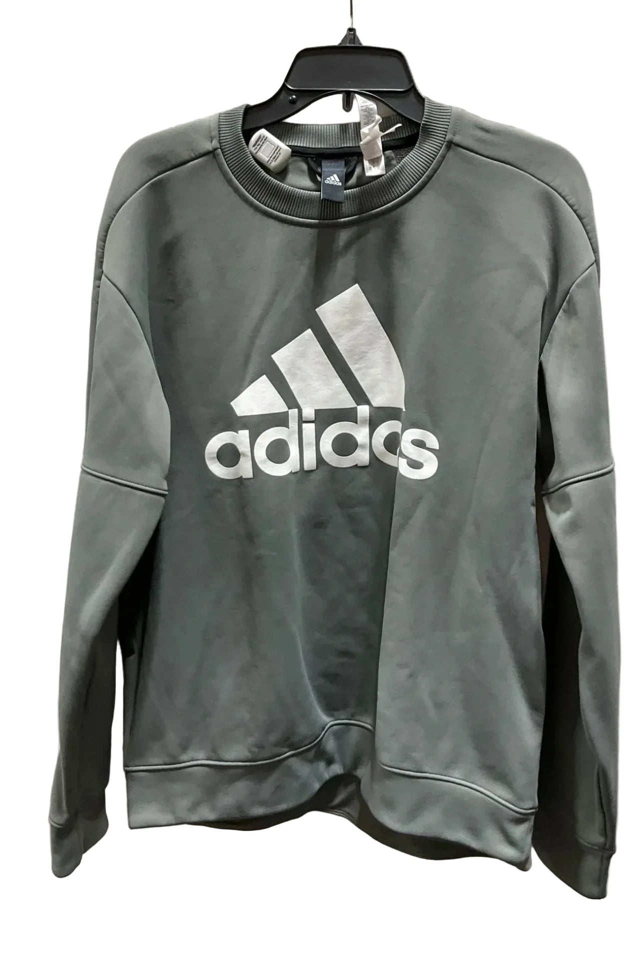 Athletic Sweatshirt Crewneck By Adidas In Grey, Size: L