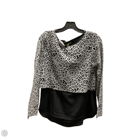 Top Long Sleeve By Gianni Bini In Black & Grey, Size: S