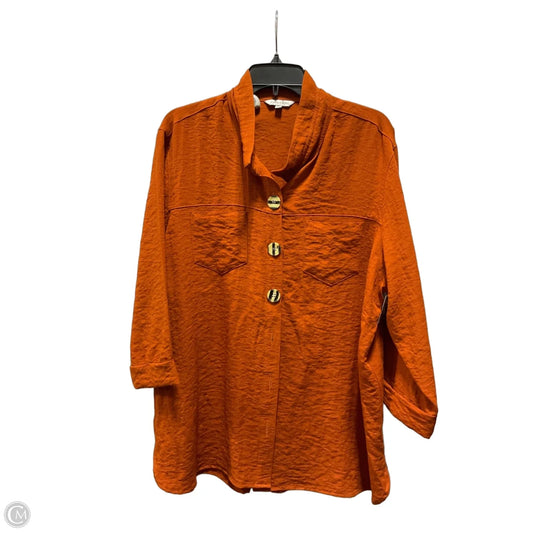 Jacket Shirt By John Mark In Orange, Size: Xl