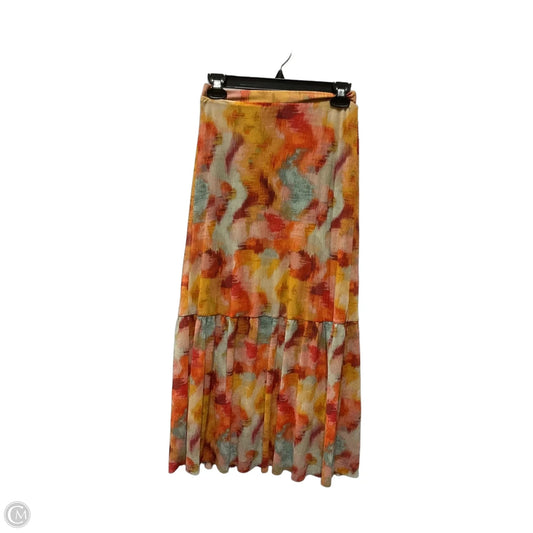 Skirt Midi By Daniel Rainn In Orange & Red, Size: Xs