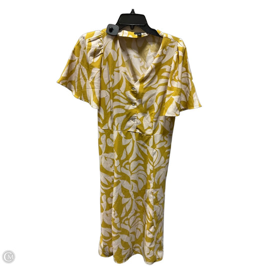 Dress Casual Midi By Ann Taylor In Yellow, Size: S