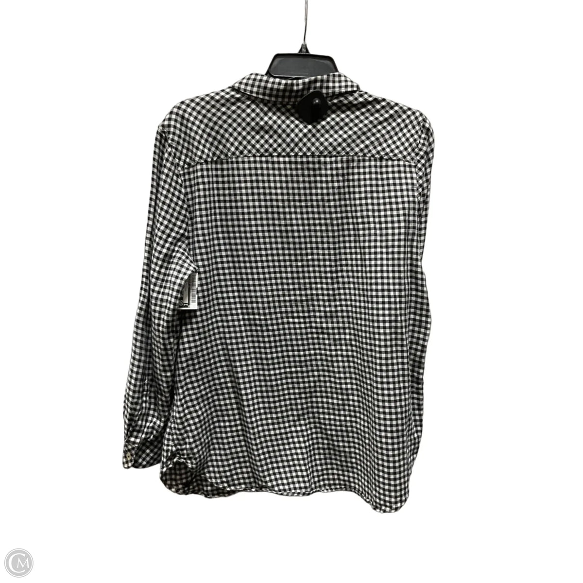 Top Long Sleeve By Talbots In Checkered Pattern, Size: L