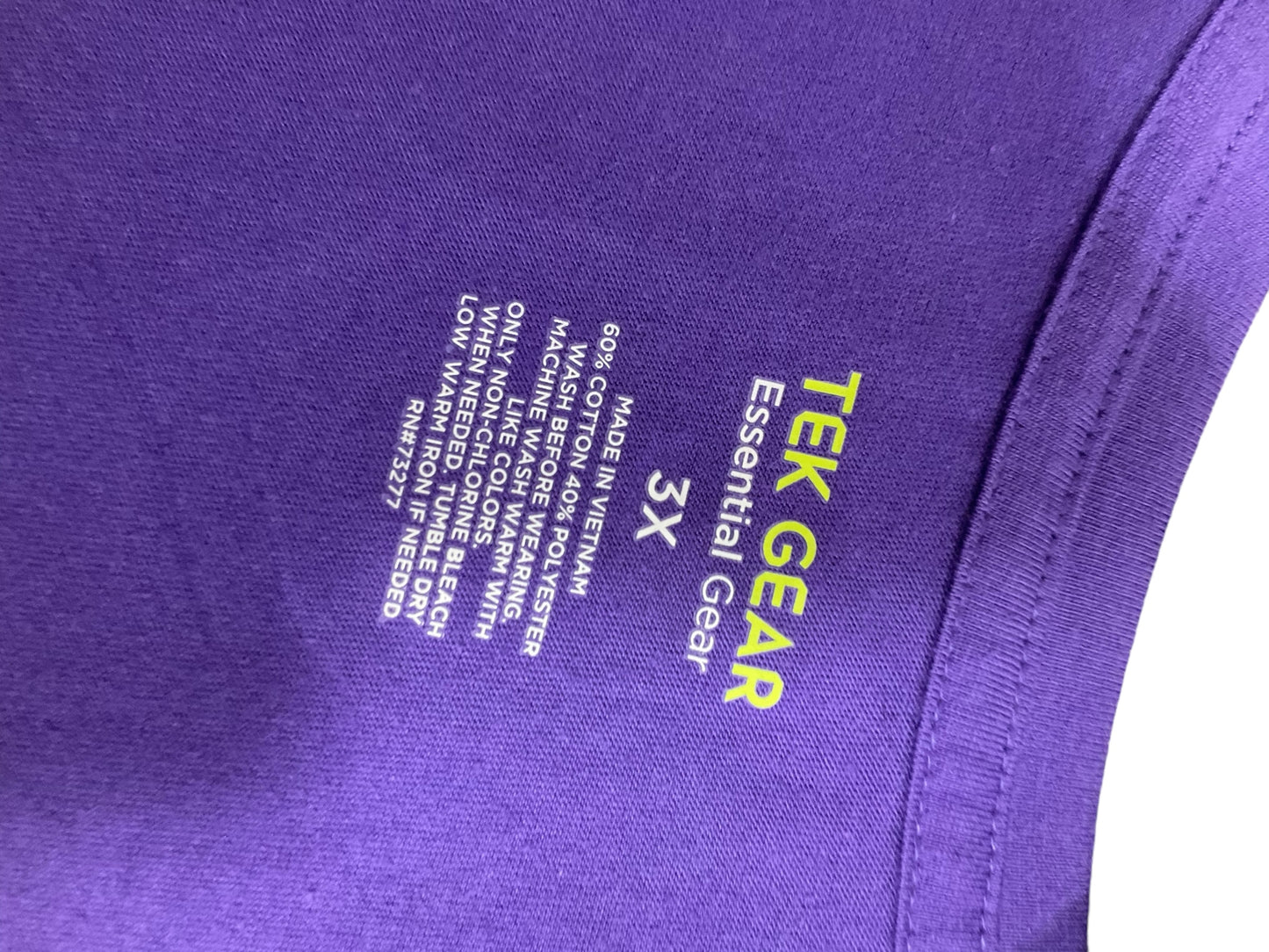 Purple Athletic Tank Top Tek Gear, Size 3x