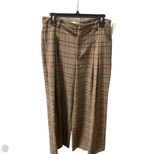 Pants Wide Leg By Maeve In Plaid Pattern, Size: 8
