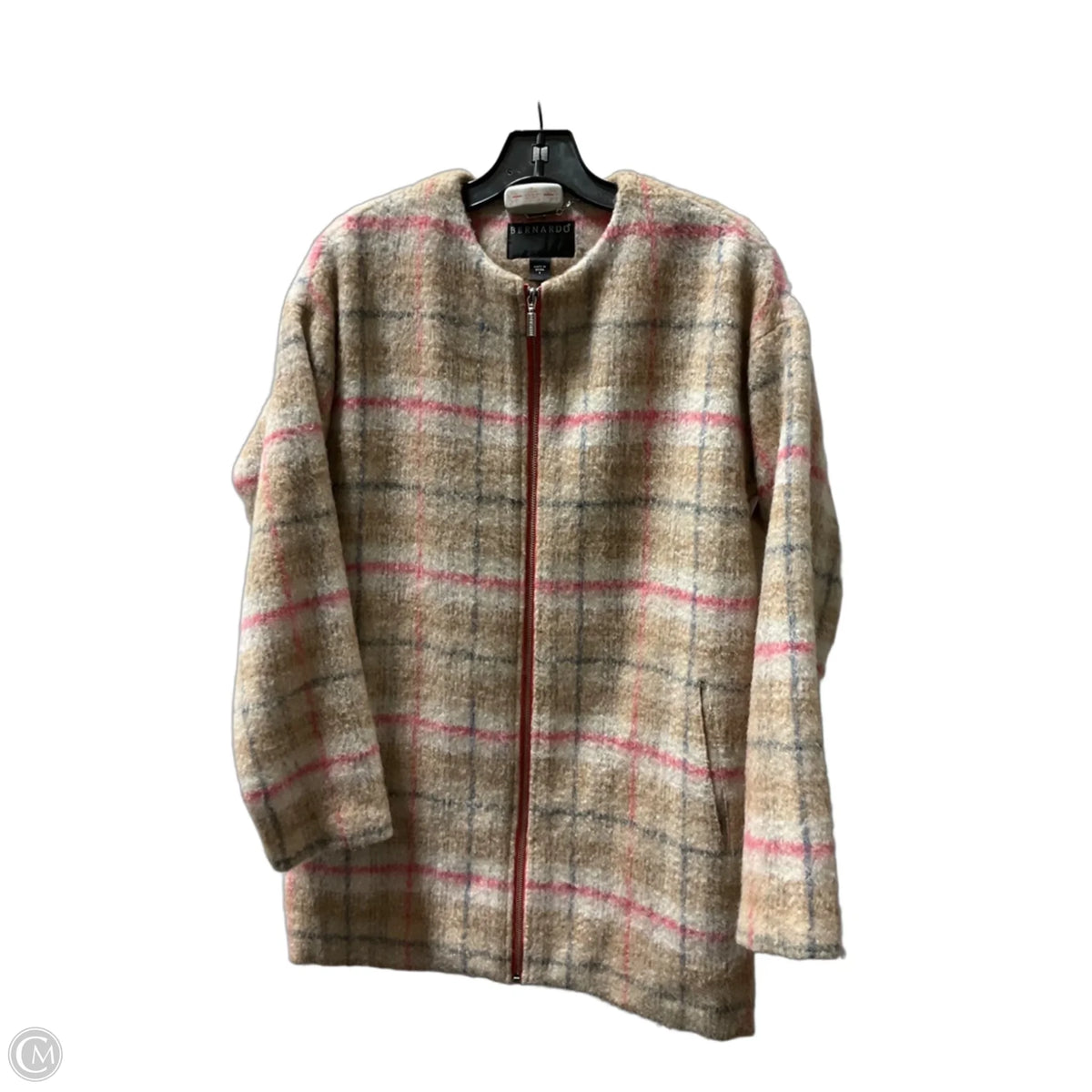 Coat Wool By Bernardo In Pink & Tan, Size: S