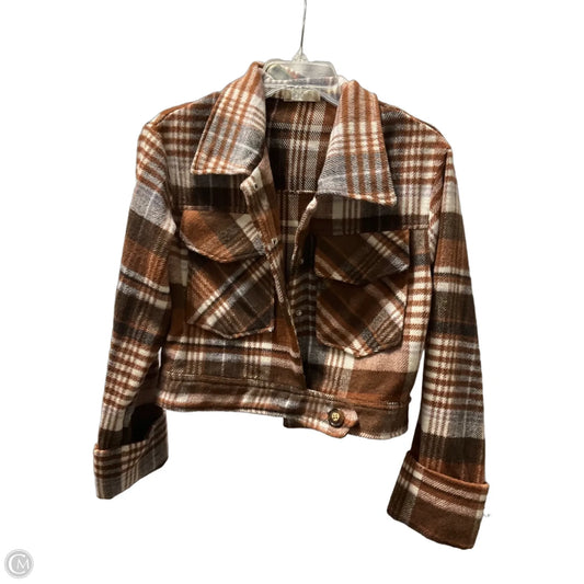 Jacket Shirt By Altard State In Brown & Orange, Size: S