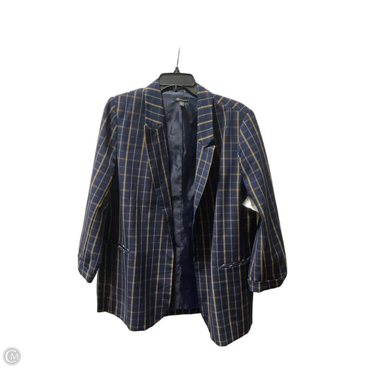 Blazer By Versona In Blue & Tan, Size: L
