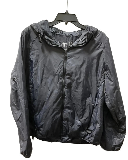 Athletic Jacket By Calvin Klein In Black, Size: M