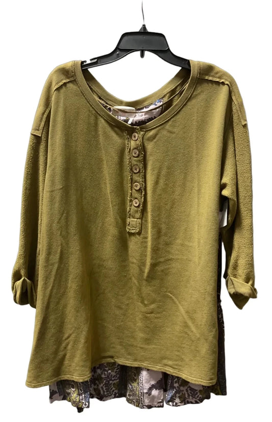 Top Long Sleeve By Free People In Green, Size: M