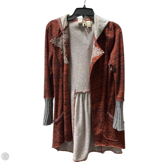 Cardigan By Bke In Grey & Orange, Size: S