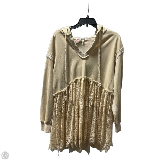 Top Long Sleeve By Gimmicks In Cream, Size: M