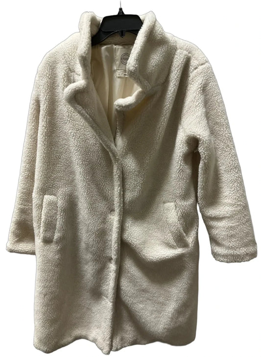 Coat Faux Fur & Sherpa By Stoosh In Cream, Size: L