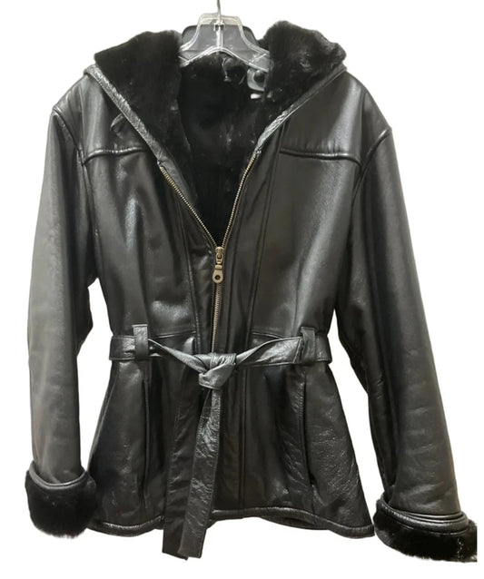 Jacket Leather By Wilsons Leather In Black, Size: M