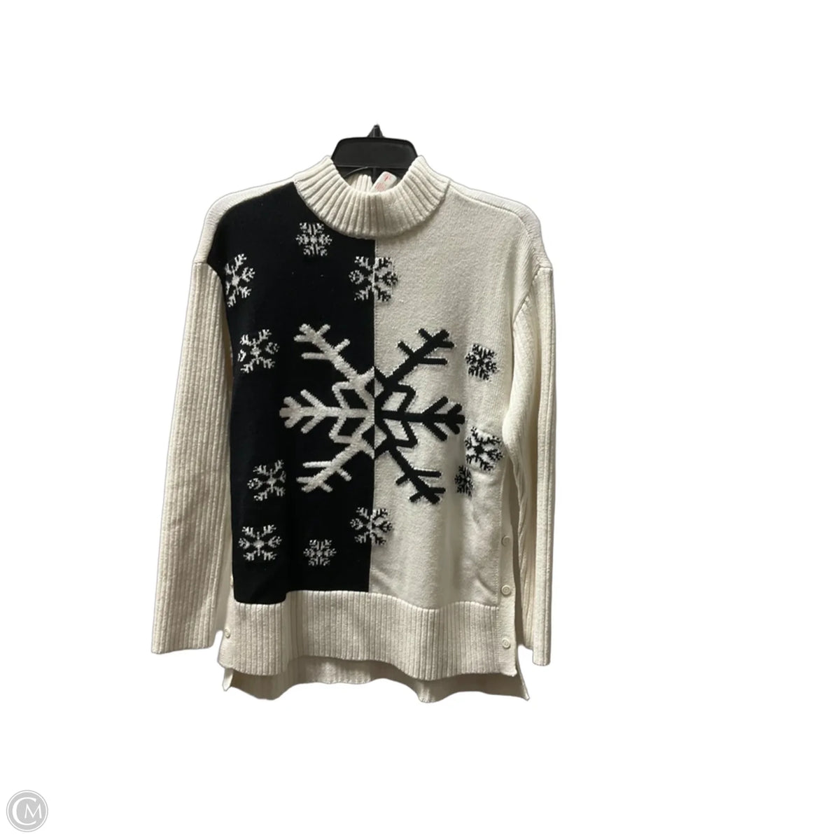 Sweater By Talbots In Black & Cream, Size: S