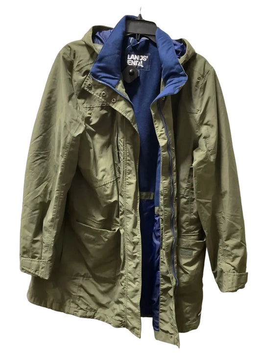 Coat Raincoat By Lands End In Green, Size: Xl