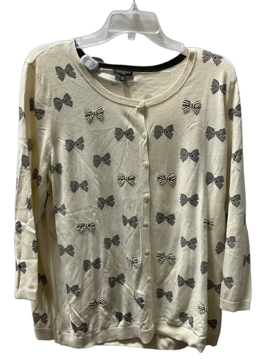 Sweater Cardigan By Talbots In Cream, Size: 2x