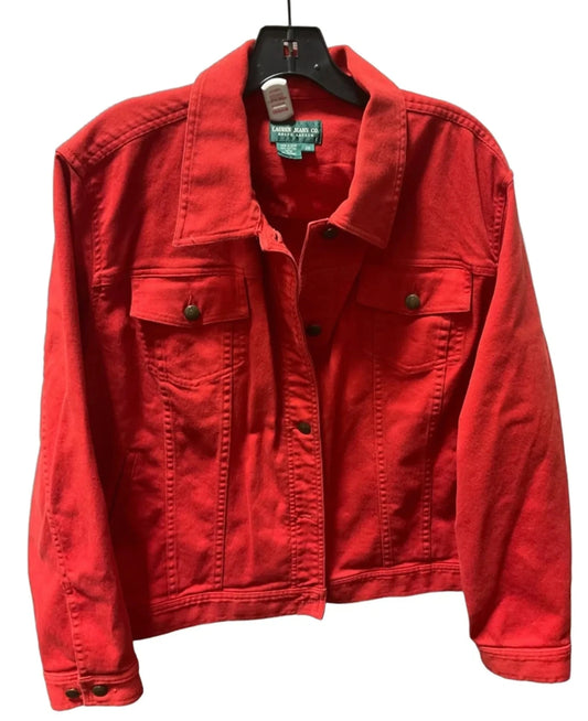 Jacket Denim By Lauren By Ralph Lauren In Red, Size: 2x