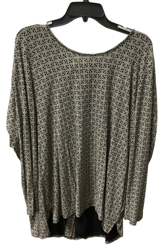 Top Long Sleeve By J. Jill In Black & Cream, Size: Xl