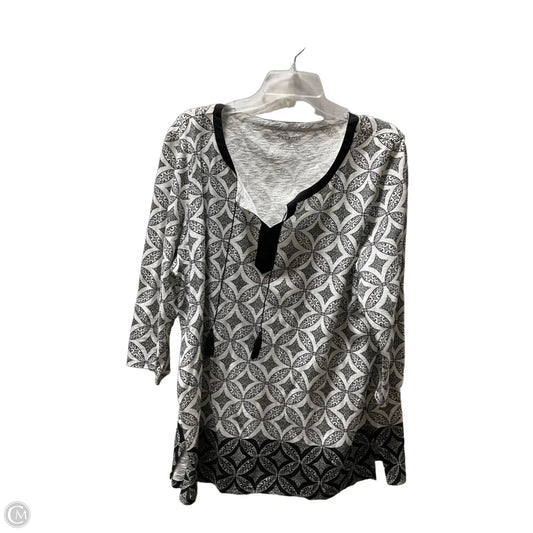 Top Long Sleeve By Talbots In Black & White, Size: 2x