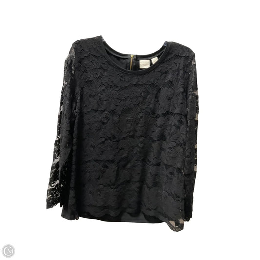 Top Long Sleeve By Chicos In Black, Size: L