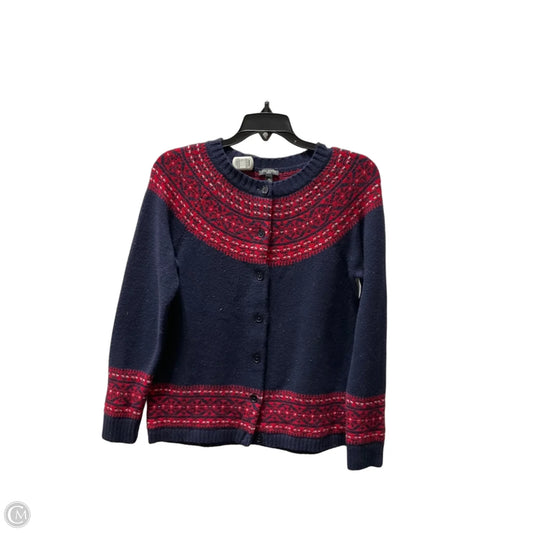 Sweater Cardigan By Talbots In Blue & Red, Size: M