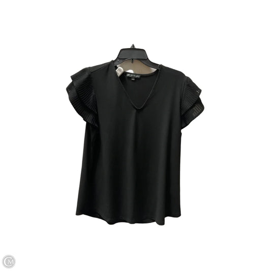 Top Short Sleeve By Adrianna Papell In Black, Size: L