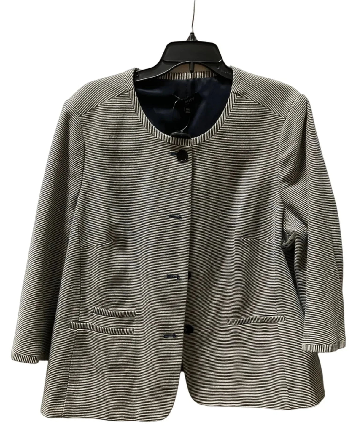 Blazer By Talbots In Blue & Cream, Size: 18