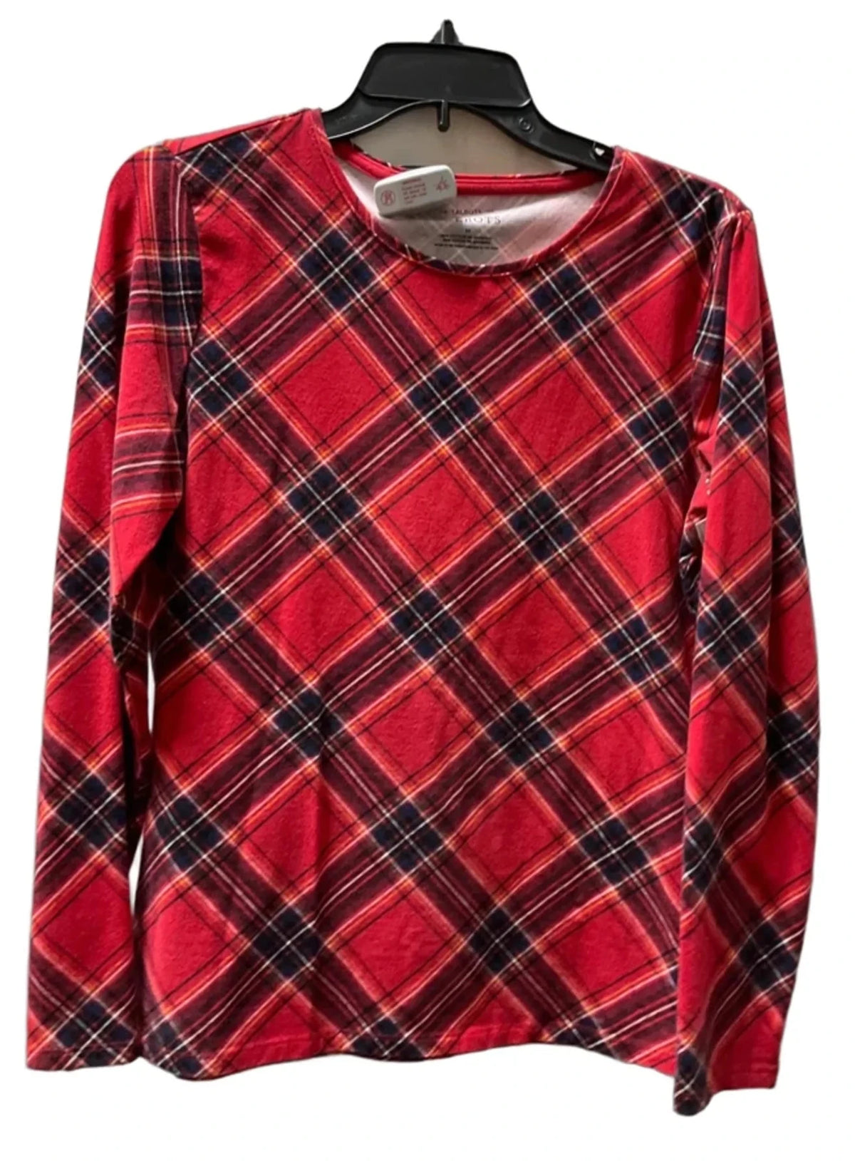 Top Long Sleeve By Talbots In Plaid Pattern, Size: M