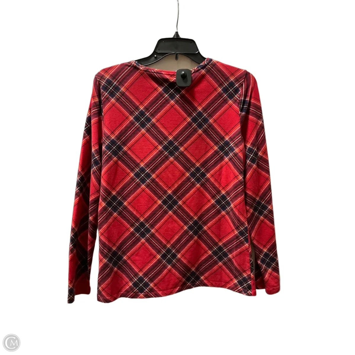 Top Long Sleeve By Talbots In Plaid Pattern, Size: M