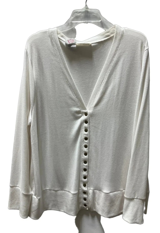 Cardigan By Zenana In Cream, Size: 3x